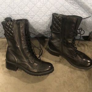 Leather Steve Madden lace up booties